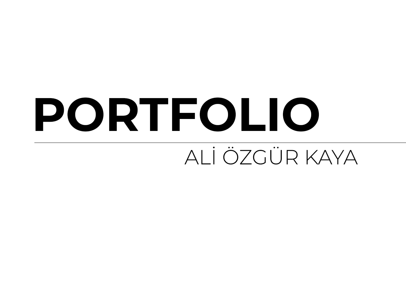Ali Özgür Kaya Portfolio PDF Cover